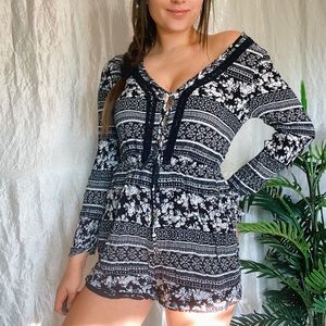 House of Harlow 1960 Ainsley Button Front Romper